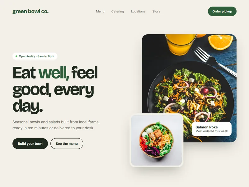 Healthy food brand website